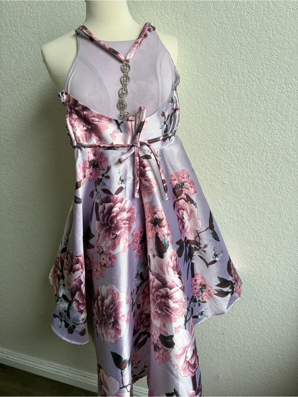 Speechless Lavender and Pink Floral High-Low Dress